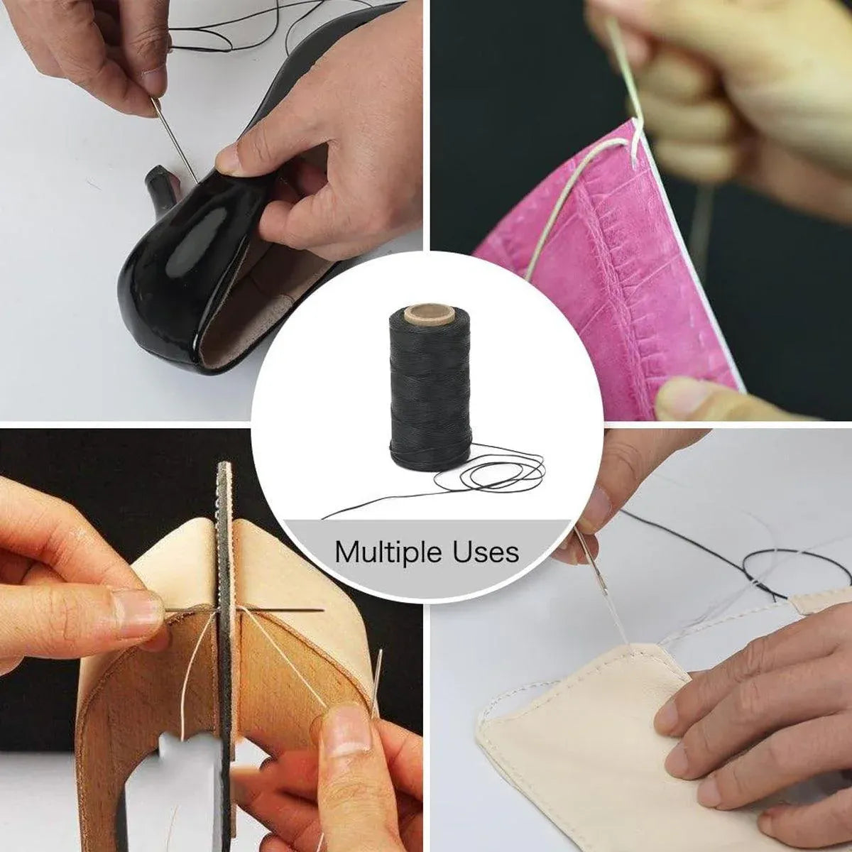 260m 150D Leather Sewing Waxed Thread Hand Stitching Craft Repair Cords 4Colours - Brown