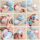 Pom Pom Maker Set of 4 Sizes DIY Wool Knitting Craft Ball Making Tool
