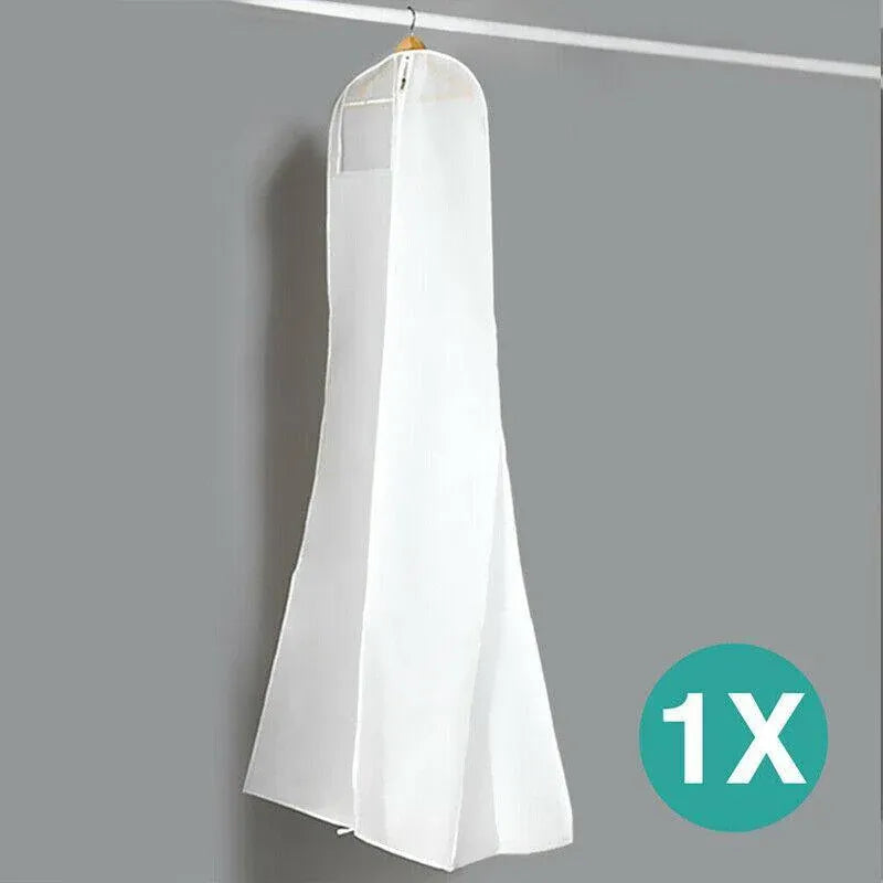 White Extra Large Wedding Dress Bridal Gown Garment Breathable Cover Storage Bag