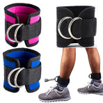 2PCS Weight Lifting Ankle D-Ring Strap Pulley Cable Kickbacks Attachment Gym Leg - Pink
