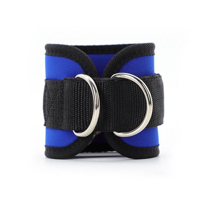 2PCS Weight Lifting Ankle D-Ring Strap Pulley Cable Kickbacks Attachment Gym Leg - Pink