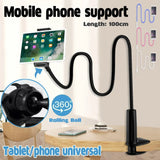 Adjustable Flexible Phone Tablet Holder with Clamp for Bed Desk Mount Use - White - Front View