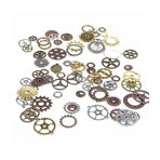 100g Assorted Steampunk Gears and Cogs Metal Alloy Clock Wheels for DIY Crafts