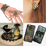 100g Assorted Steampunk Gears and Cogs Metal Alloy Clock Wheels for DIY Crafts - Side View
