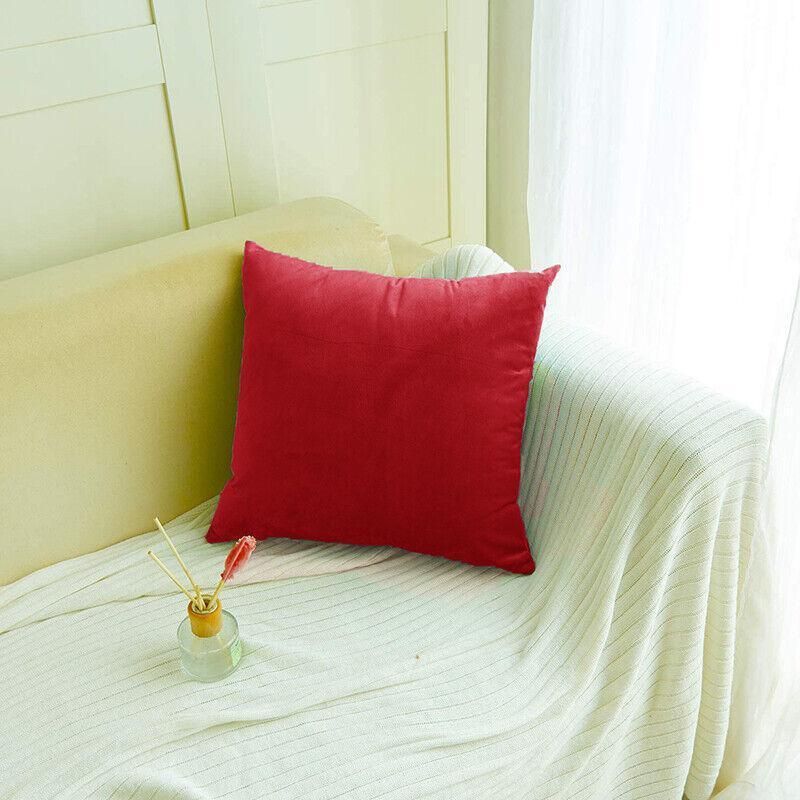 40x40cm Multicoloured Plain Solid Colour Cushion Cover Covers Decorative Pillow Case - White