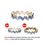 Square Design 1.2ct Simulated Diamond Women Engagement Ring Rose Gold Plated - White-Size 6