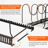 Retractable Kitchen Storage Rack Pot Lid Holder Cutting Board Organizer Stand - White - Close-Up Angle