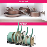 Retractable Kitchen Storage Rack Pot Lid Holder Cutting Board Organizer Stand - White - Extra Image