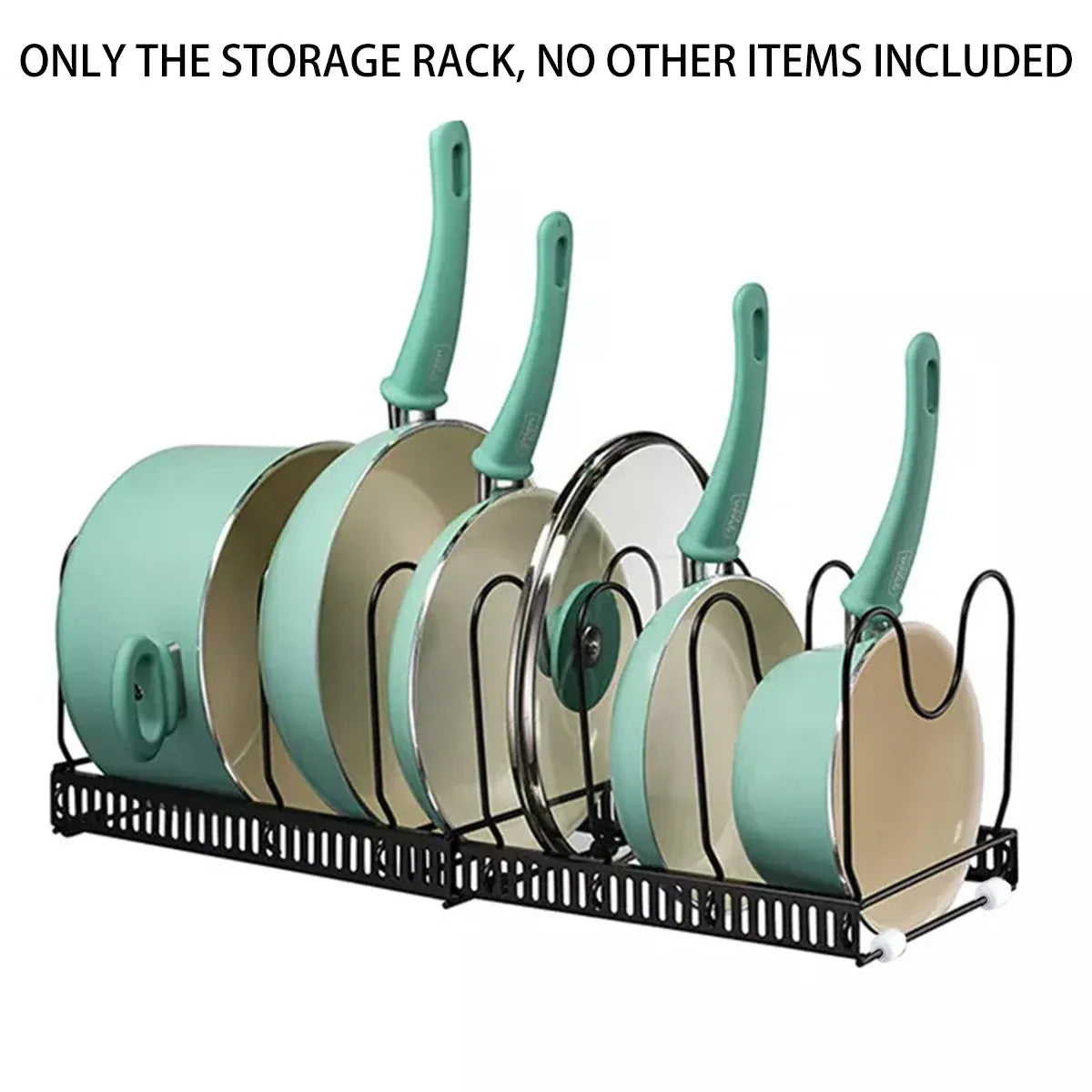 Retractable Kitchen Storage Rack Pot Lid Holder Cutting Board Organizer Stand - White