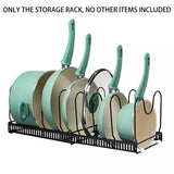 Retractable Kitchen Storage Rack Pot Lid Holder Cutting Board Organizer Stand - White - Extra Image