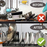 Retractable Kitchen Storage Rack Pot Lid Holder Cutting Board Organizer Stand - White - Extra Image