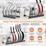 Retractable Kitchen Storage Rack Pot Lid Holder Cutting Board Organizer Stand - White - Extra Image