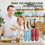 Retractable Kitchen Storage Rack Pot Lid Holder Cutting Board Organizer Stand - White - Extra Image