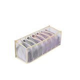 Foldable Drawer Organizer Divider Bra Sock Underwear Storage Closet Wardrobe - White with 6 Boxes - Close-Up Angle