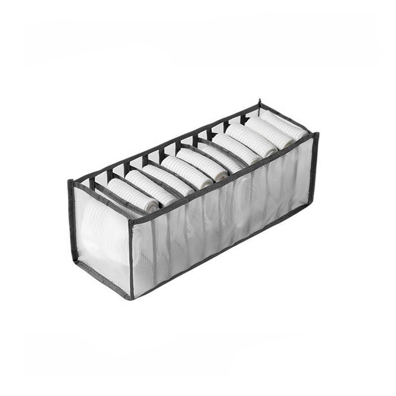 Foldable Drawer Organizer Divider Bra Sock Underwear Storage Closet Wardrobe - White with 7 Boxes