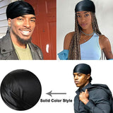 Velvet Durag Silky Hat Cap Men Women Premium Designer Doo Rag Wave Silk Headwear - Wine red - Close-Up Angle
