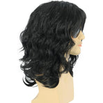 Mens Curly Wig 70s80s Style Medium Length Hair Costume Party Rock Star Look