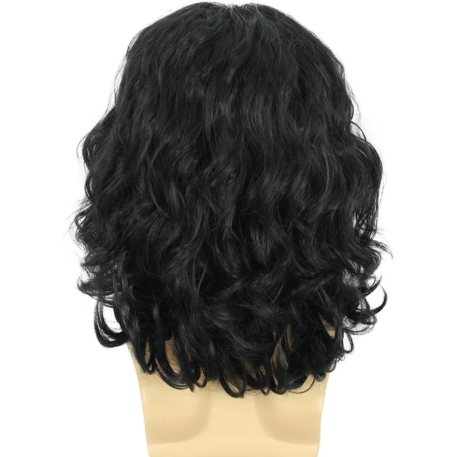 Mens Curly Wig 70s80s Style Medium Length Hair Costume Party Rock Star Look