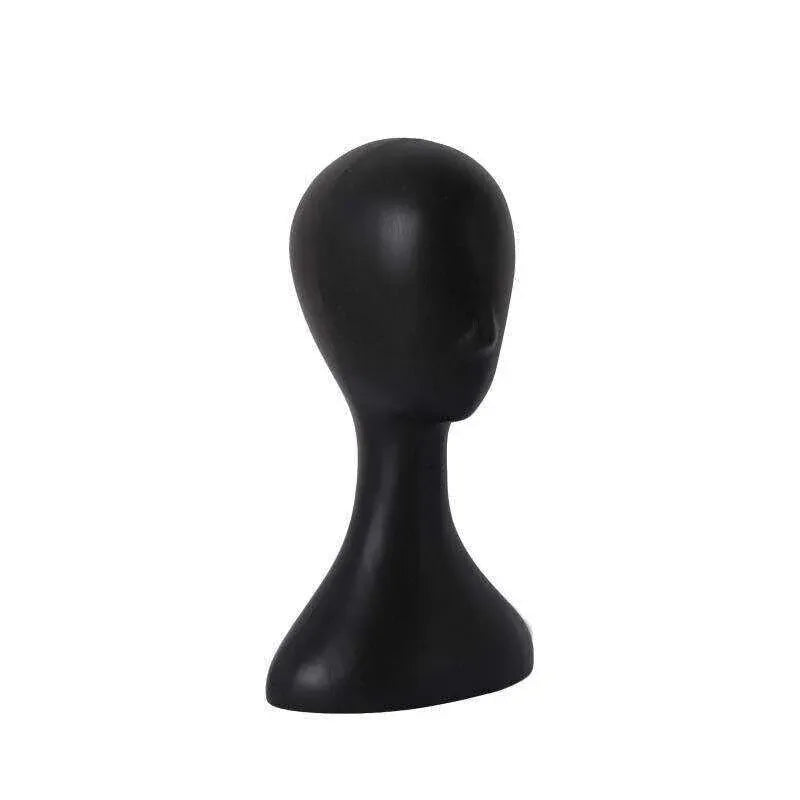 Display Stand Female Mannequin Head for Wig Hat Scarf Hair Model - Black