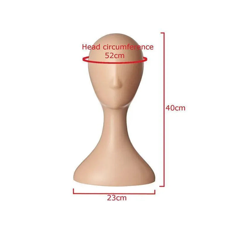 Display Stand Female Mannequin Head for Wig Hat Scarf Hair Model - Black