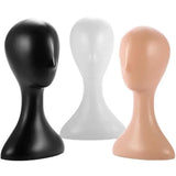 Display Stand Female Mannequin Head for Wig Hat Scarf Hair Model - Black - Close-Up Angle