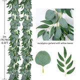 Artificial Eucalyptus Garland 2m Green Vine Fake Plant Home Decoration Rattan