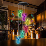 Colour Changing Wind Chimes LED Light Hanging Decor Outdoor Solar Powered Garden - Ball - Top-Down View