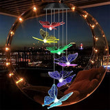 Colour Changing Wind Chimes LED Light Hanging Decor Outdoor Solar Powered Garden - Ball - 45-Degree Angle