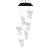 Colour Changing Wind Chimes LED Light Hanging Decor Outdoor Solar Powered Garden - Ball - Low Angle