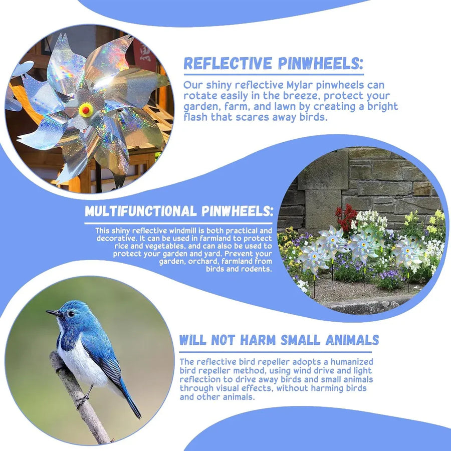 10PCS Bird-Driving Windmill Laser Device for Balcony Garden Farmland Bird Proof