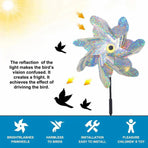 10PCS Reflective Windmill Bird Repeller Garden Stake Spinner Outdoor Plant Protection