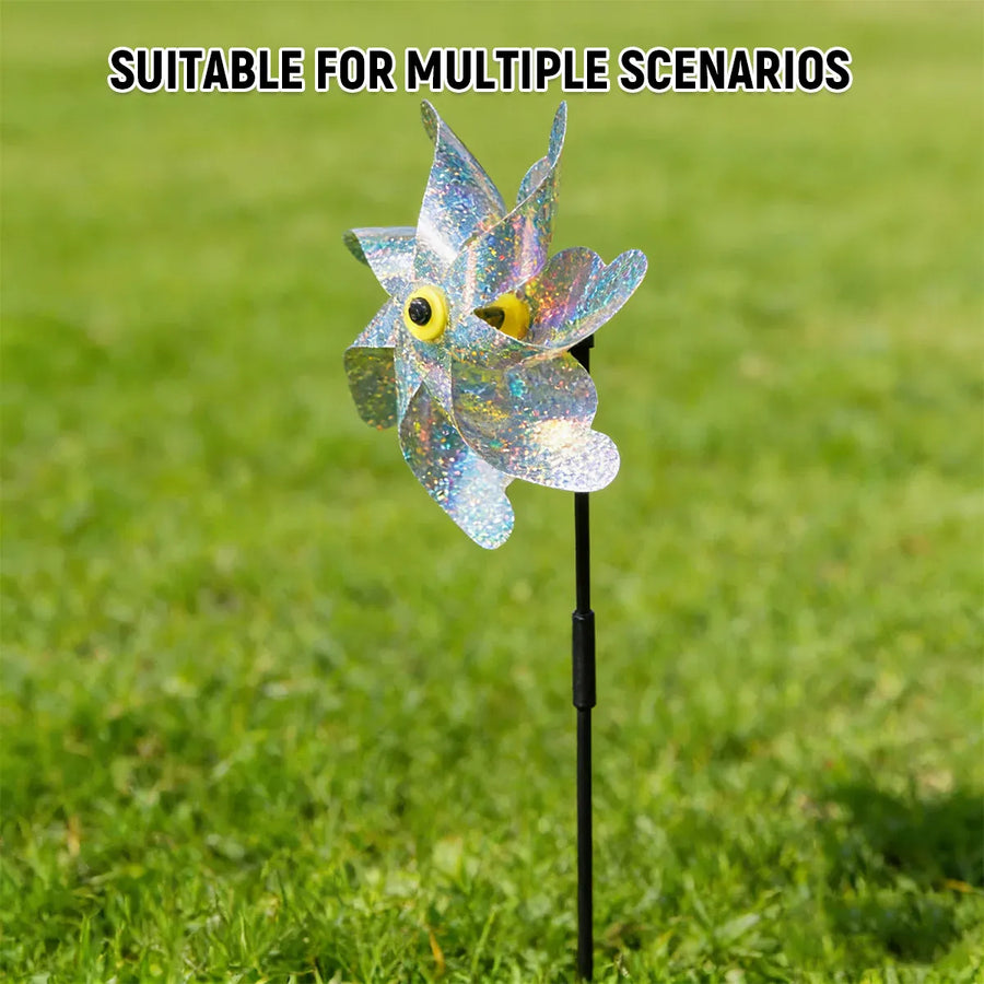 10PCS Reflective Windmill Bird Repeller Garden Stake Spinner Outdoor Plant Protection