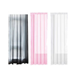 Sheer Voile Curtains Rod Pocket Window Panel for Bedroom 140cm x 230cm Drapes - Black - Side View