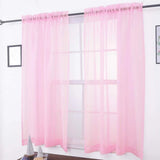 Sheer Voile Curtains Rod Pocket Window Panel for Bedroom 140cm x 230cm Drapes - Black - 45-Degree Angle