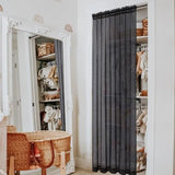 Sheer Voile Curtains Rod Pocket Window Panel for Bedroom 140cm x 230cm Drapes - Black - Extra Image