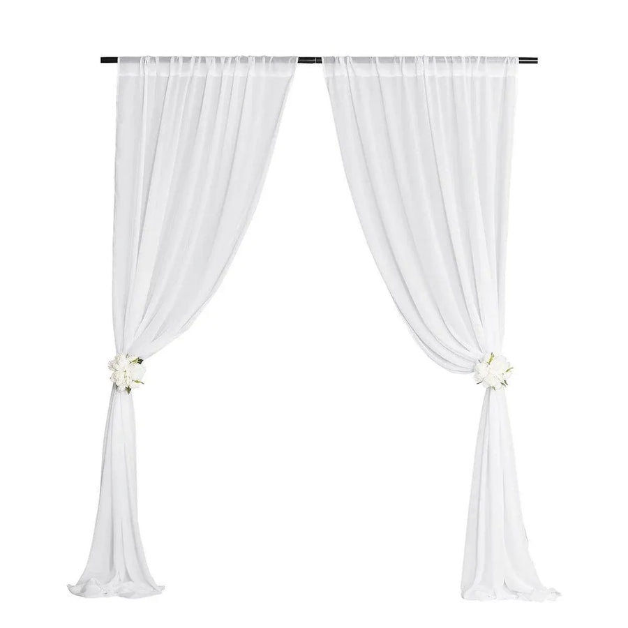 Sheer Voile Curtains Rod Pocket Window Panel for Bedroom 140cm x 230cm Drapes - Black