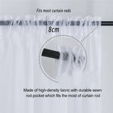Sheer Voile Curtains Rod Pocket Window Panel for Bedroom 140cm x 230cm Drapes - Black - Extra Image