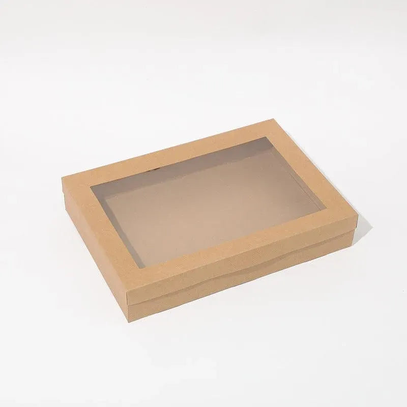50pcs Bakery Cake Packaging Boxes with Visible Open Window Lunch Boxes - L