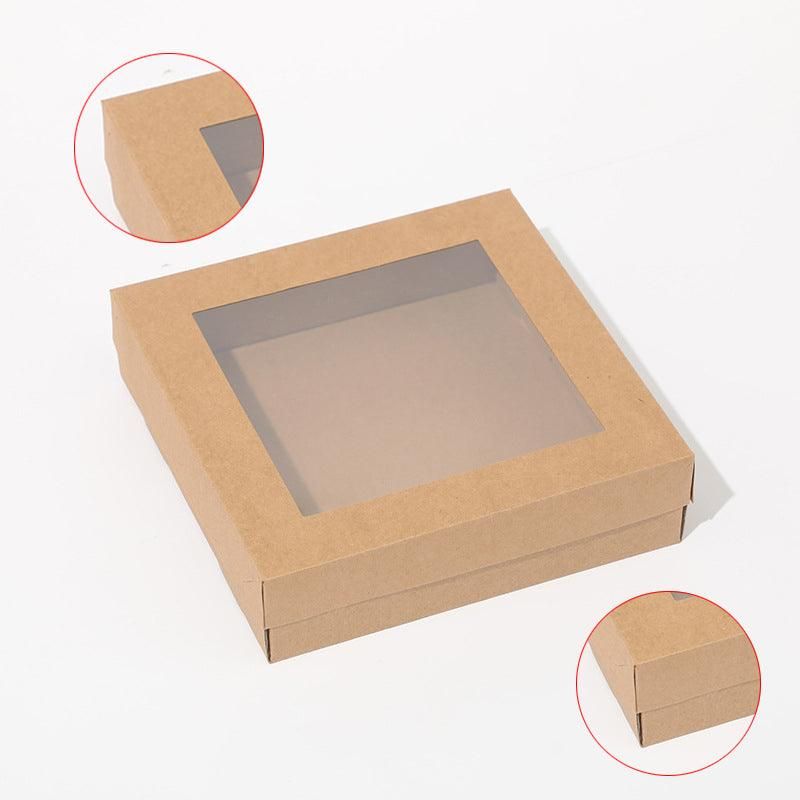 50pcs Bakery Cake Packaging Boxes with Visible Open Window Lunch Boxes - L
