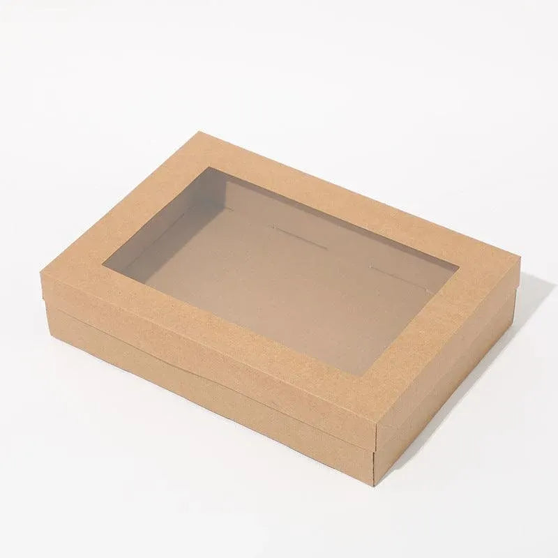 50pcs Bakery Cake Packaging Boxes with Visible Open Window Lunch Boxes - L