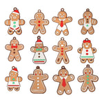 12X Gingerbread Man Xmas Tree Ornament Gift Party Hanging Pendants Window Decor - Window Decor-jbr7