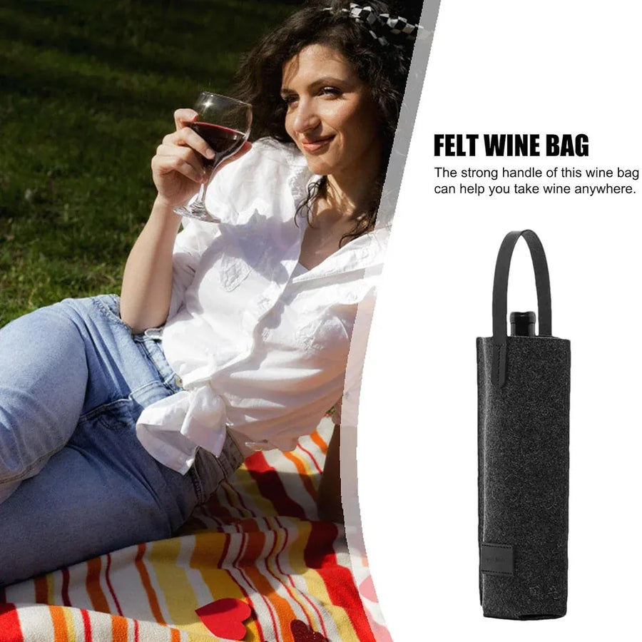 Wine Tote Bag Single Bottle Carrier with Handle High-End for Gift