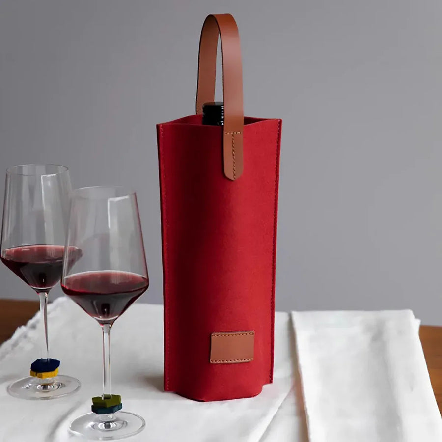 Wine Tote Bag Single Bottle Carrier with Handle High-End for Gift