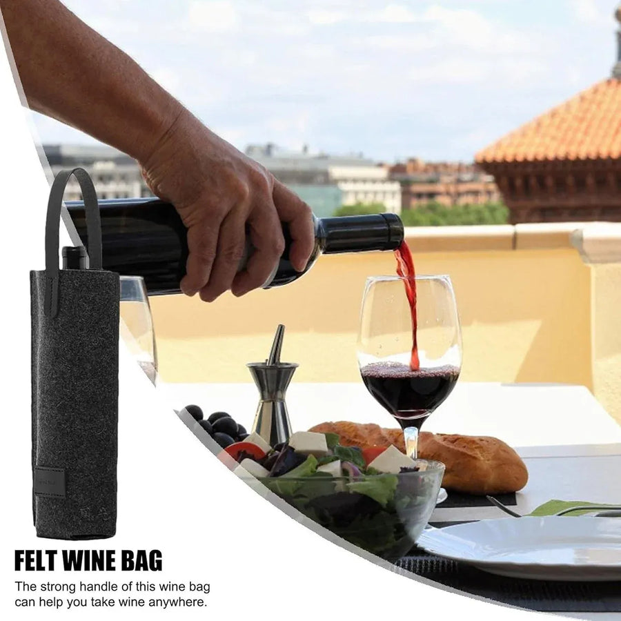 Wine Tote Bag Single Bottle Carrier with Handle High-End for Gift