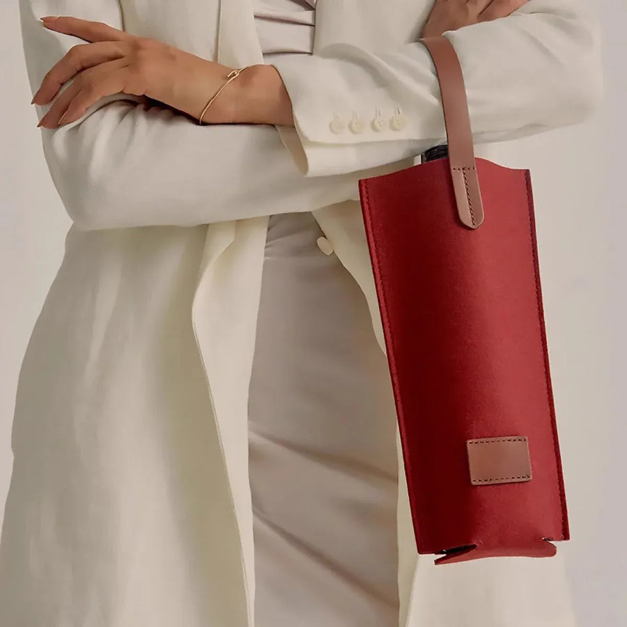Wine Tote Bag Single Bottle Carrier with Handle High-End for Gift