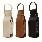 2PCS Wine Tote Bag PU Leather with Handle Durable for Party Gift