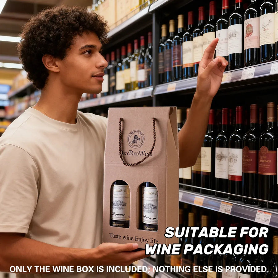 Handheld Wine Gift Box Single Double Bottle Corrugated Cardboard