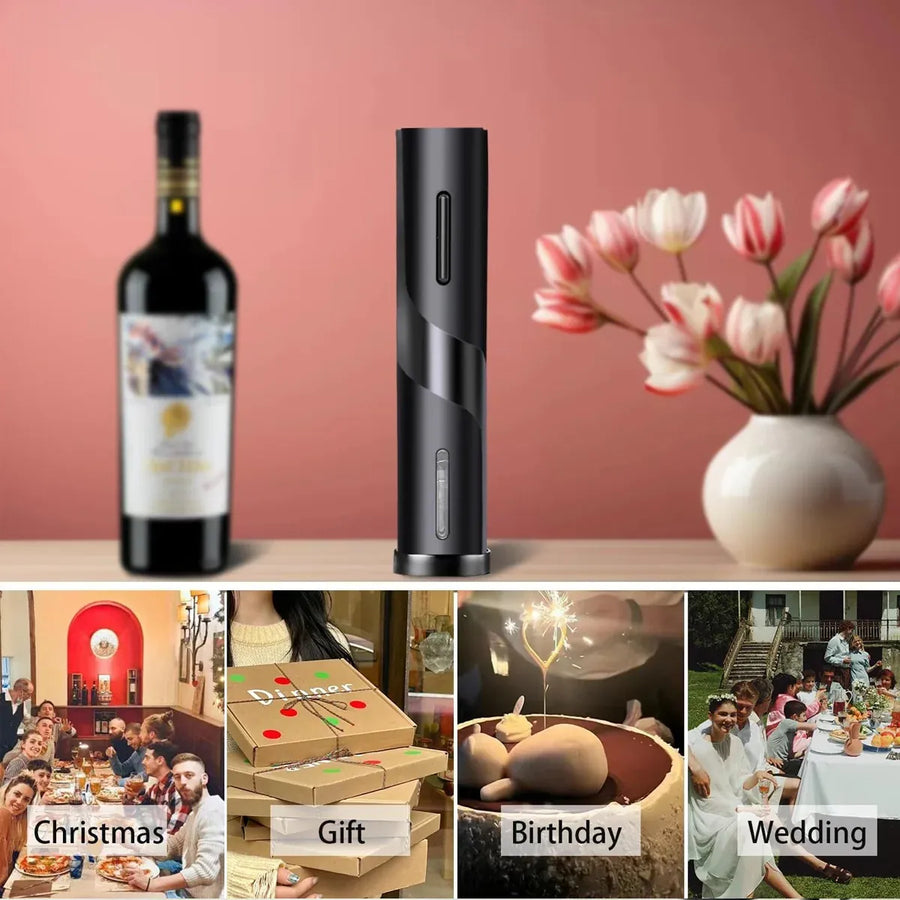 5-Piece Electric Wine Opener Set with Charging Base