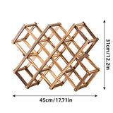 Wooden Wine Rack Display Shelf Stand for Home Bar Storage Wine Bottle Holder - Side View