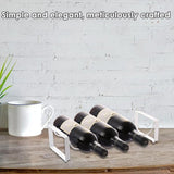 Iron Wine Rack Bottle Holder Metal Display Stand Tabletop Decorative Storage - Brown - 45-Degree Angle